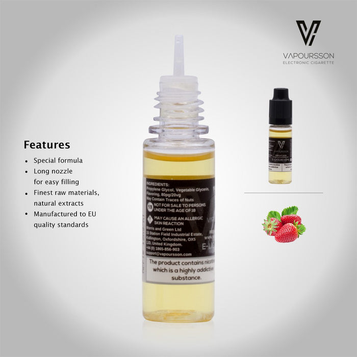 Vapoursson e-Liquid - Strawberry 12mg 10ml Bottle | Cigee