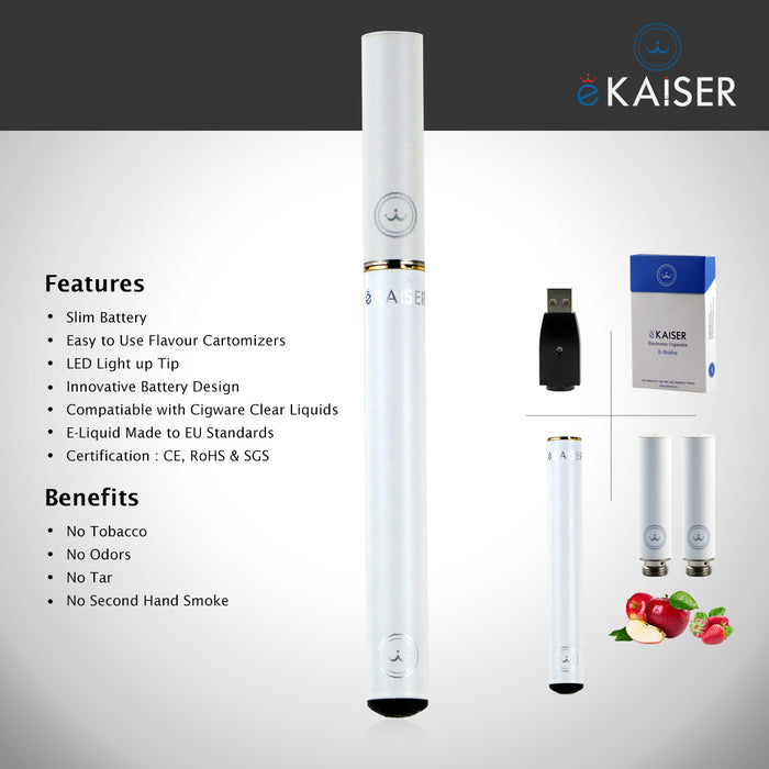 E Shisha Pen Starter Kit eKaiser Rechargeable White Battery E Liquid Eshisha