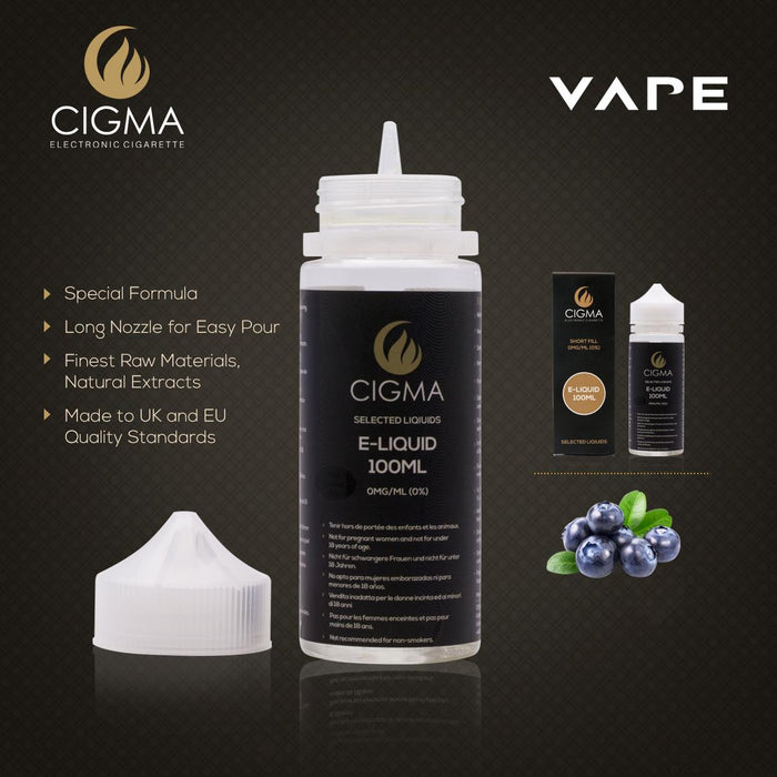 Cigma e-Liquid - Blueberry 0mg 100ml Shortfill | Cigee