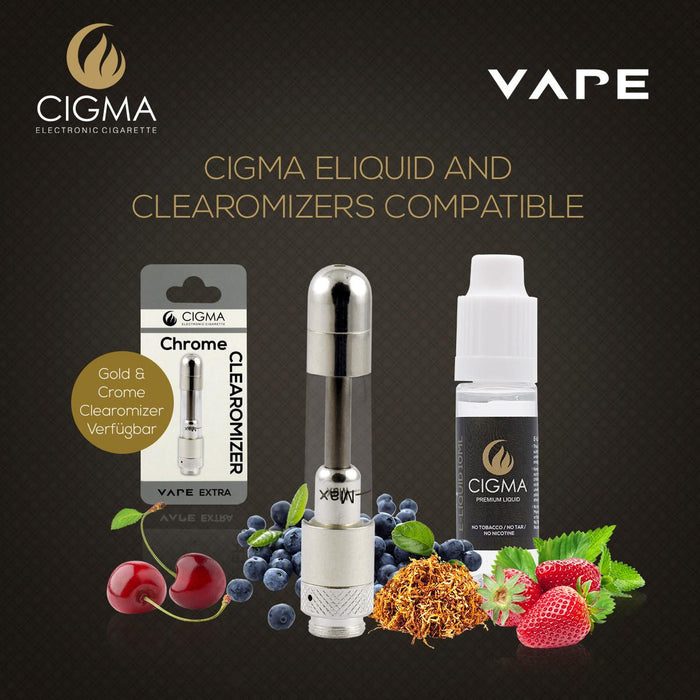 Cigma e-Cigarette Slim White - Refillable & Rechargeable Starter Kit (German) | Cigee