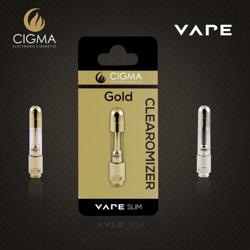 Cigma Vape Clearomizer For Slim Battery | Refillable Clearomizer | Nicotine Free | Gold