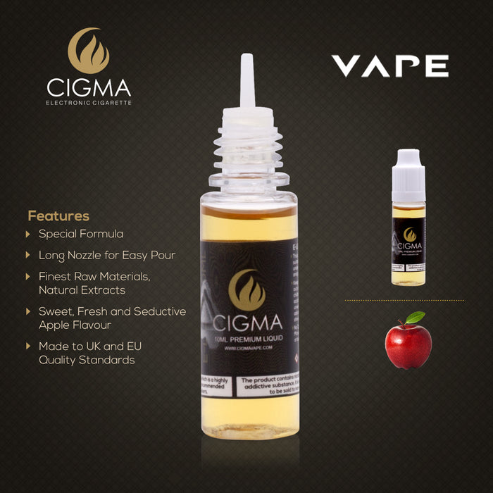 Cigma e-Liquid - Apple 18mg 10ml Bottle | Cigee