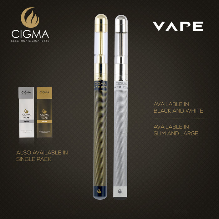 Cigma e-Cigarette Dual Extra - Refillable & Rechargeable Starter Kit + 5 x 10ml | Cigee