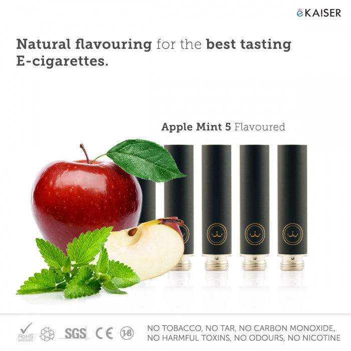 E Cigarette E Liquid 5 Pack Black Cartomizer *Apple Mint Flavour* - eKaiser - CIGEE Cigarette Cartomizers
