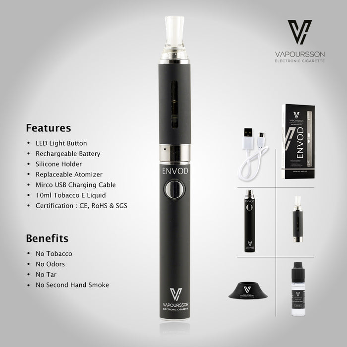 Vapoursson Envod e-Cigarette - Refillable & Rechargeable Starter Kit | Cigee
