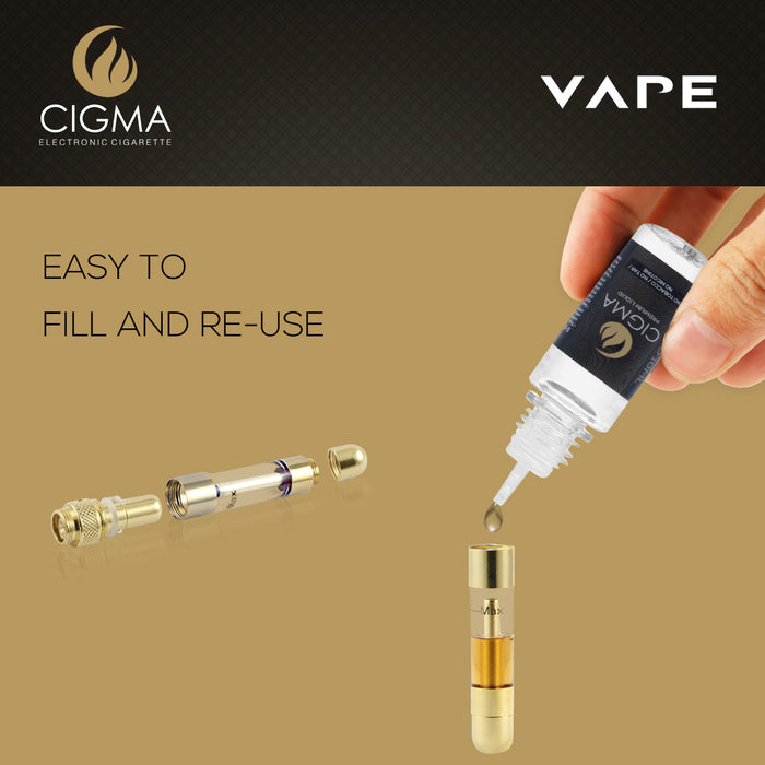 Vape Coil, Slim Battery, Gold, 5 Pack, Cigma