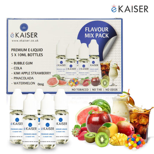 E-liquid,10ml,0mg,5 Pack,Flavour Pack,ekaiser