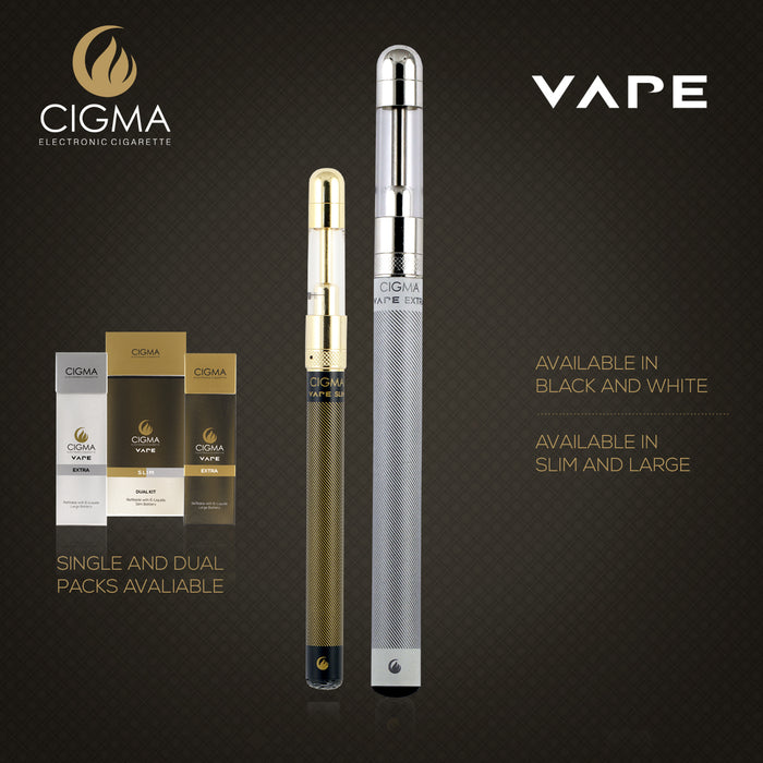 Cigma e-Cigarette Extra White - Refillable & Rechargeable Starter Kit | Cigee