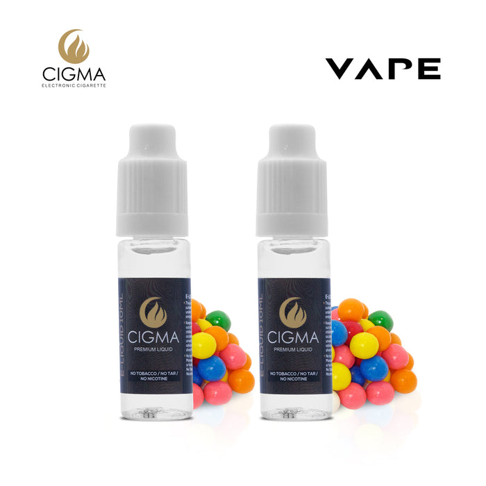 E-liquids,0mg,10ml,2 Pack,Cigma, Bubble Gum