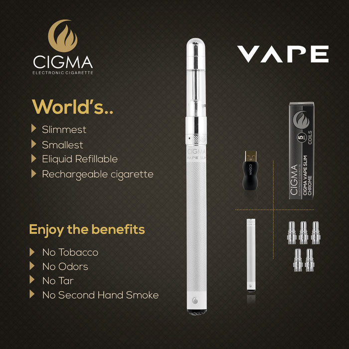 Cigma Coils for Cigma Vape e-Cigarette - Slim - Chrome | Cigee