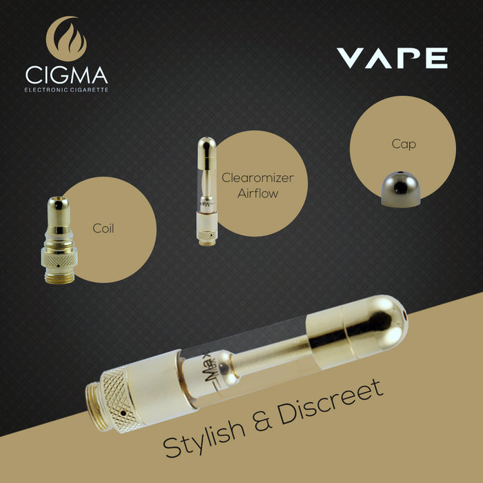 Vape Coil For Extra Battery | 5 Pack of Coils | Gold | Cigma CIGEE.COM Vape Coil For Extra Battery | 5 Pack of Coils | Gold | Cigma CIGEE.COM