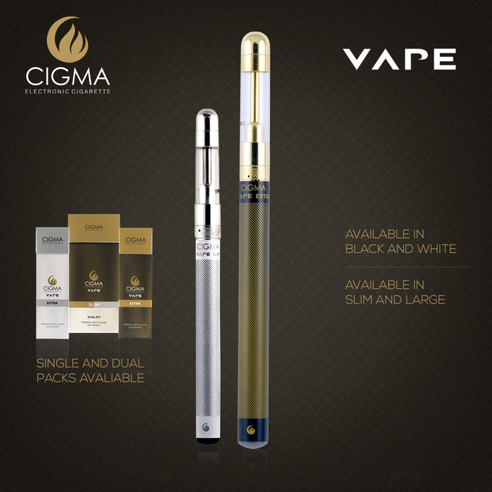 Cigma e-Cigarette Extra Black - Refillable & Rechargeable Starter Kit | Cigee