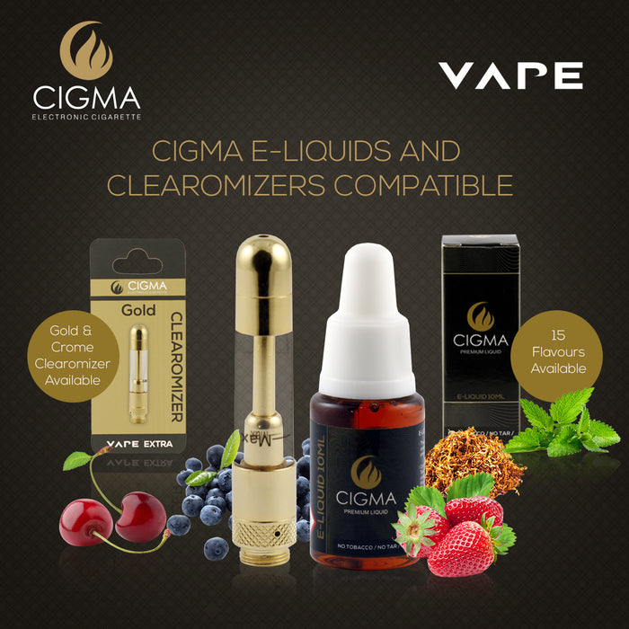 Cigma e-Cigarette Extra Black - Refillable & Rechargeable Starter Kit | Cigee