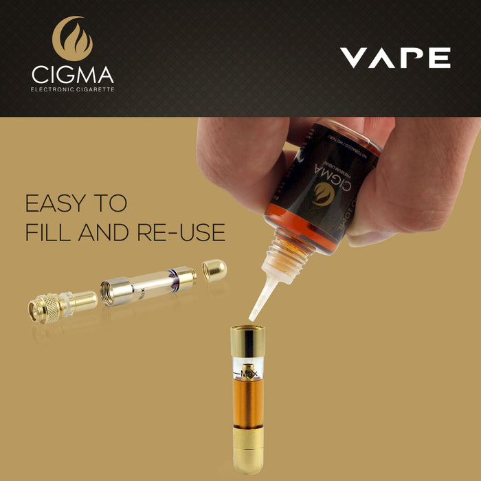 Cigma e-Cigarette Extra Black - Refillable & Rechargeable Starter Kit | Cigee