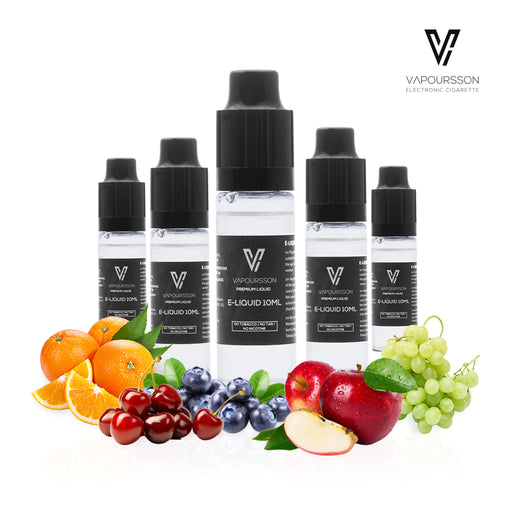 VAPOURSSON 5 X 10ml E Liquid Holiday Paradise | Lady Pink | Luscious Sandia | Strawberry Daiquiri | Banana Boat | Juicy Ananas