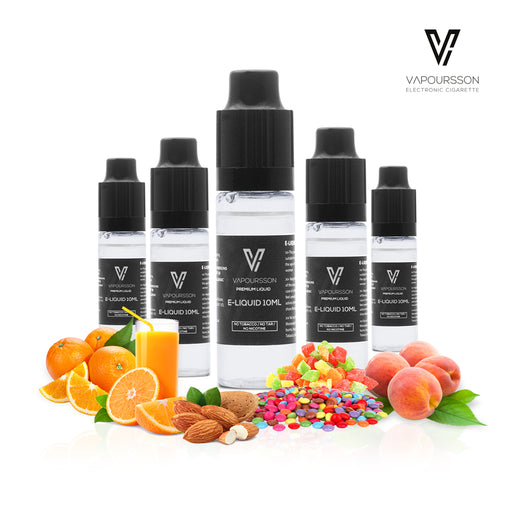 VAPOURSSON 5 X 10ml E Liquid Sweet Moments | Milky Way | Mothers Delight | Sweet Melody | Magic Blend | Raspberry Blast