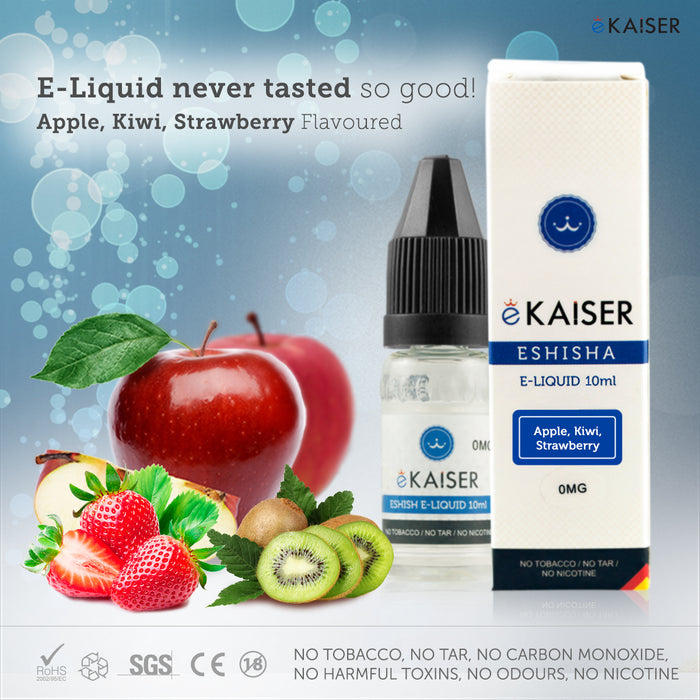 E liquid |Blue eKaiser Range | Apple Kiwi Strawberry 10ml | Refill For Electronic Cigarette & E Shisha - eKaiser - CIGEE