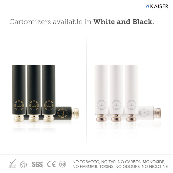 eKaiser e-Cigarette Black Cartomizer - Variety Mix 0mg x 5 Pack | Cigee