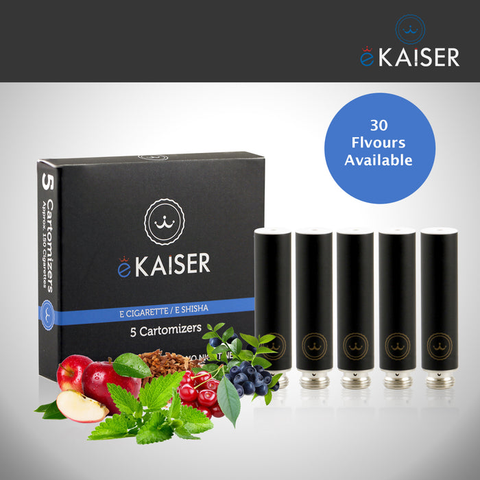 E shisha E Liquid 5 Pack Black Cartomizer Cherry Flavour E-Cigarette for eKaiser Rechargeable eShisha Cigarette