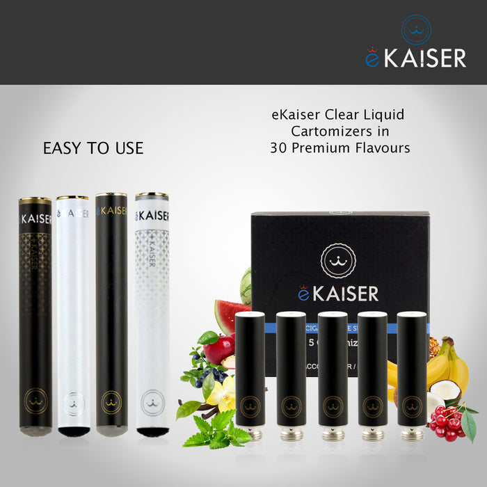 E shisha E Liquid 5 Pack Black Cartomizer Cherry Flavour E-Cigarette for eKaiser Rechargeable eShisha Cigarette