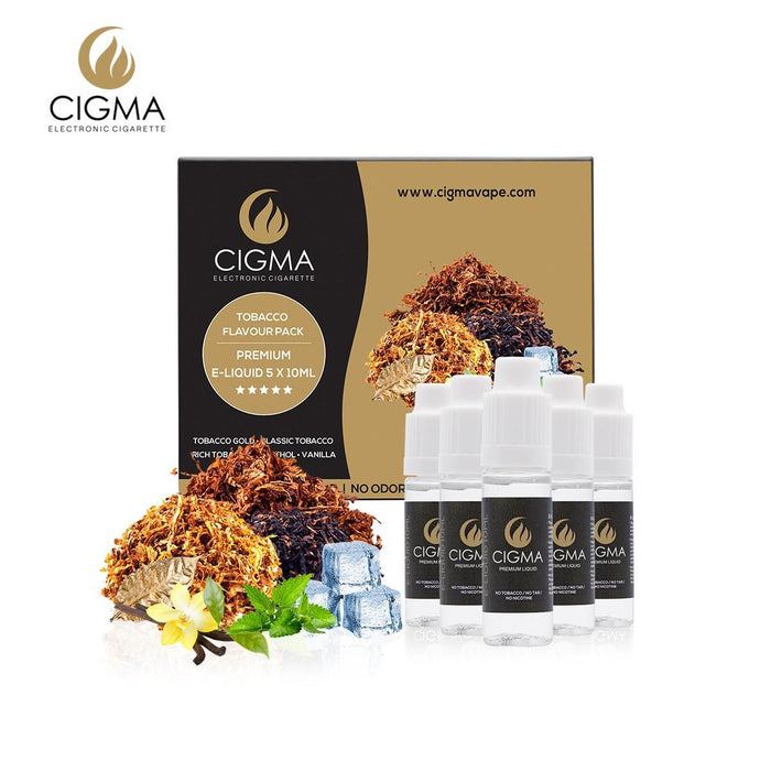 Cigma liquid 5 x 10ml Tobacco Flavour