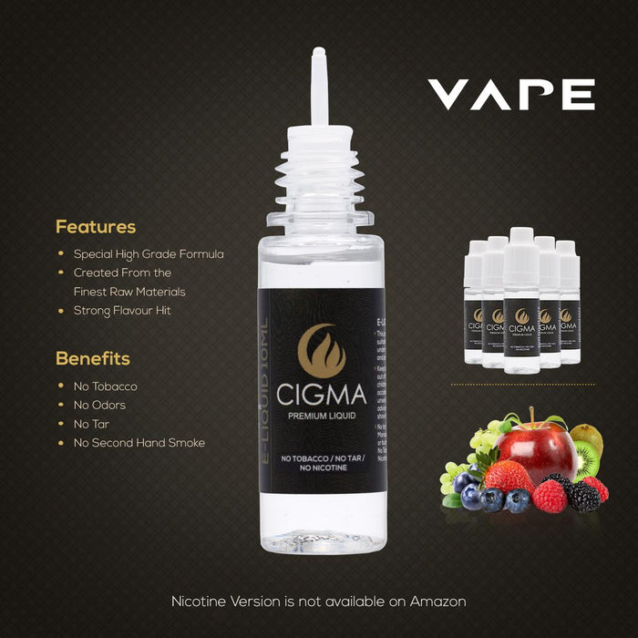 Cigma e-Liquid - Berry Mix 0mg 10ml Bottle x 5 Pack | Cigee