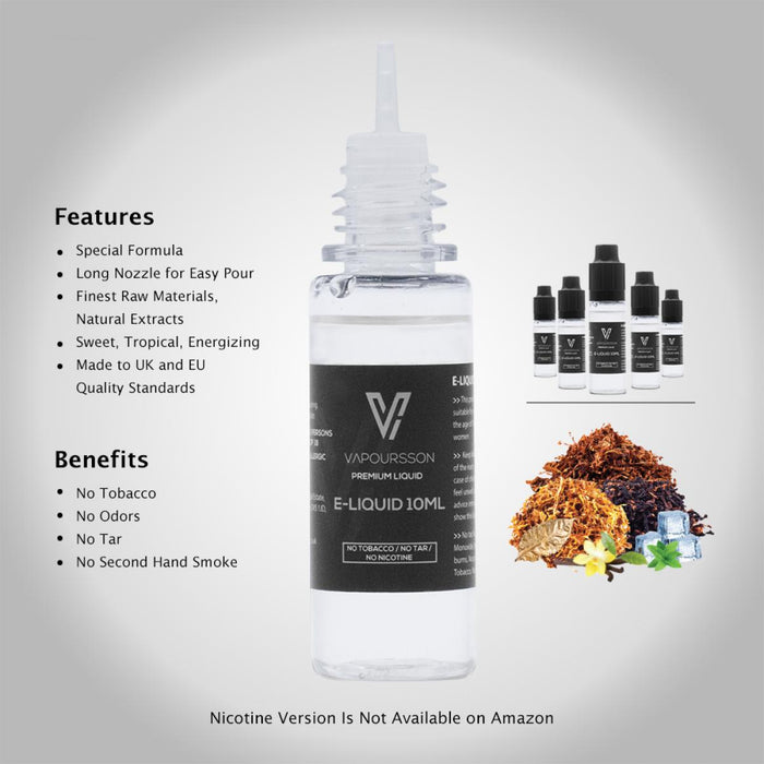 Cigma - Vape slim black + 5 x 10ml tobacco flavour liquid