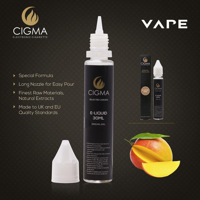 Cigma e-Liquid - Mango 0mg 30ml Shortfill | Cigee