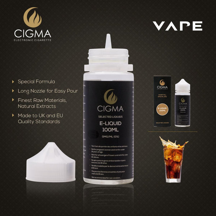 Cigma e-Liquid - Cola 0mg 100ml Shortfill | Cigee
