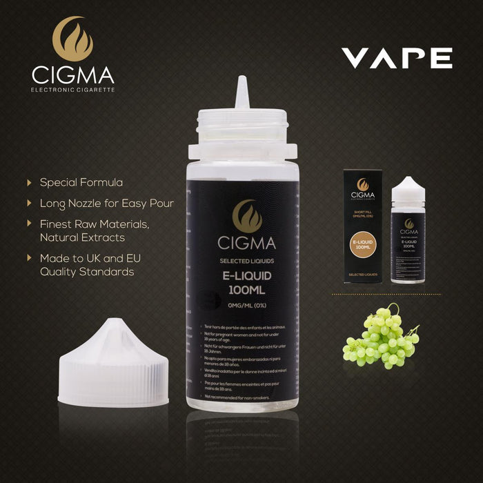 Cigma e-Liquid - Grapes 0mg 100ml Shortfill | Cigee