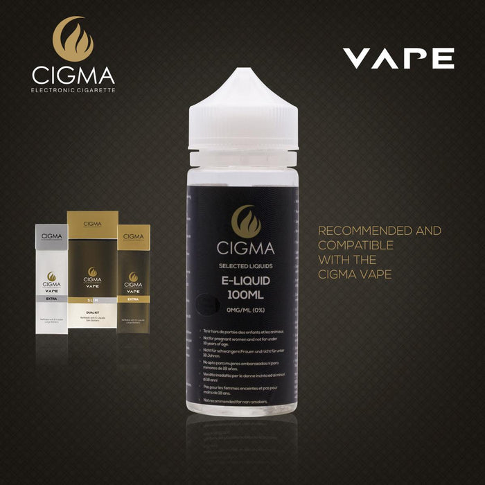 Cigma - Vape slim white + 100ml double mint + Cherry 2 pack 0mg