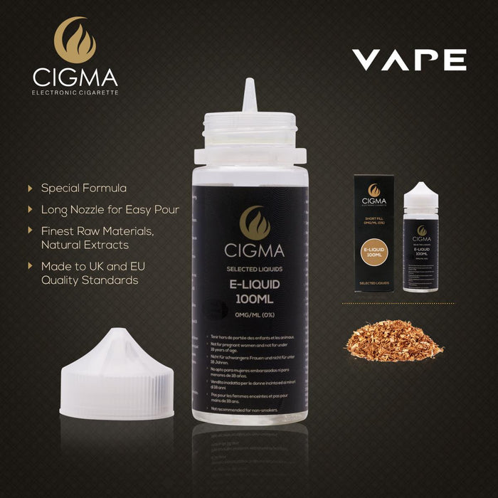 Shortfill, 100ml, 0mg, Cigma, USA Tobacco