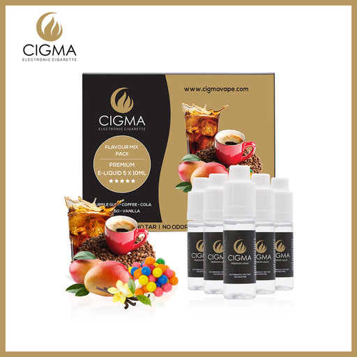 E-liquids,0mg,10ml,5 Pack,Cigma,Flavour Pack
