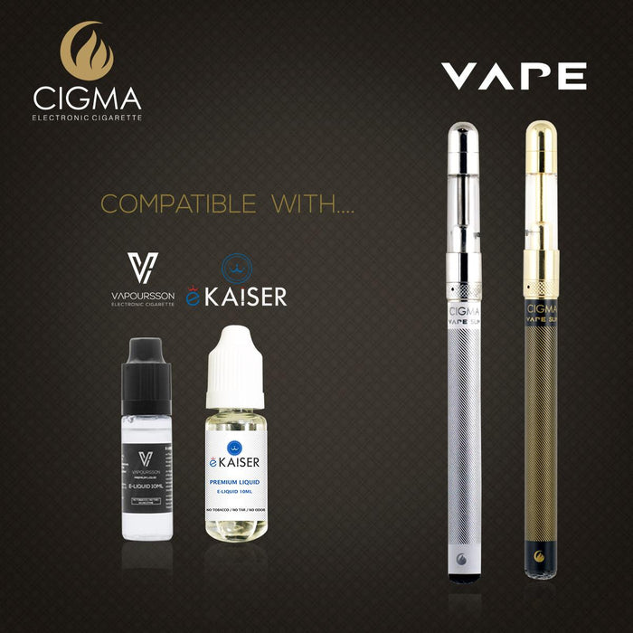 Cigma e-Cigarette Slim White - Refillable & Rechargeable Starter Kit | Cigee