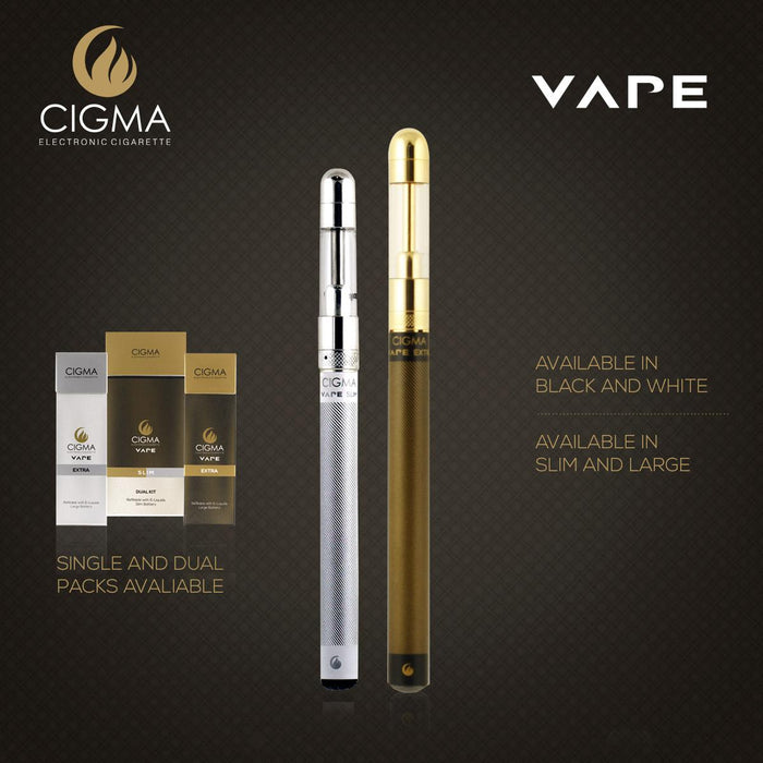 Cigma e-Cigarette Slim Black - Refillable & Rechargeable Starter Kit | Cigee