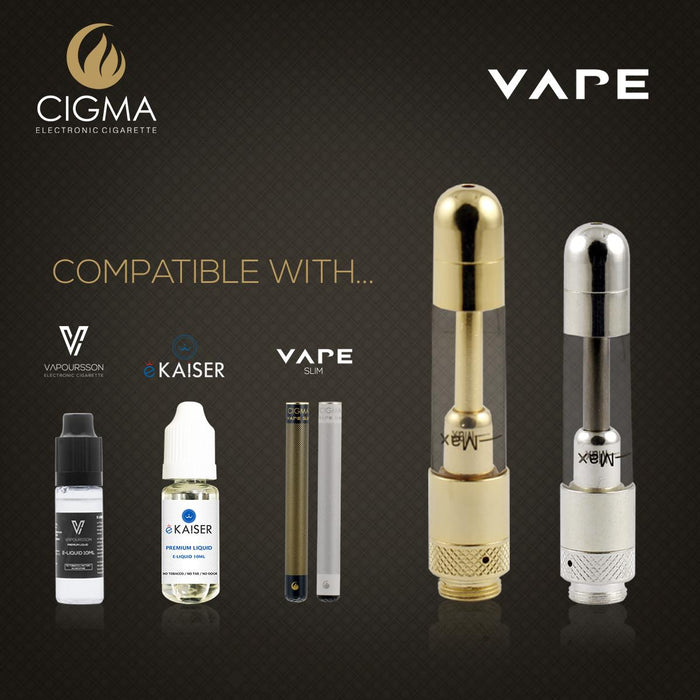 Cigma Clearomizer for Cigma Vape e-Cigarette - Slim - Gold | Cigee