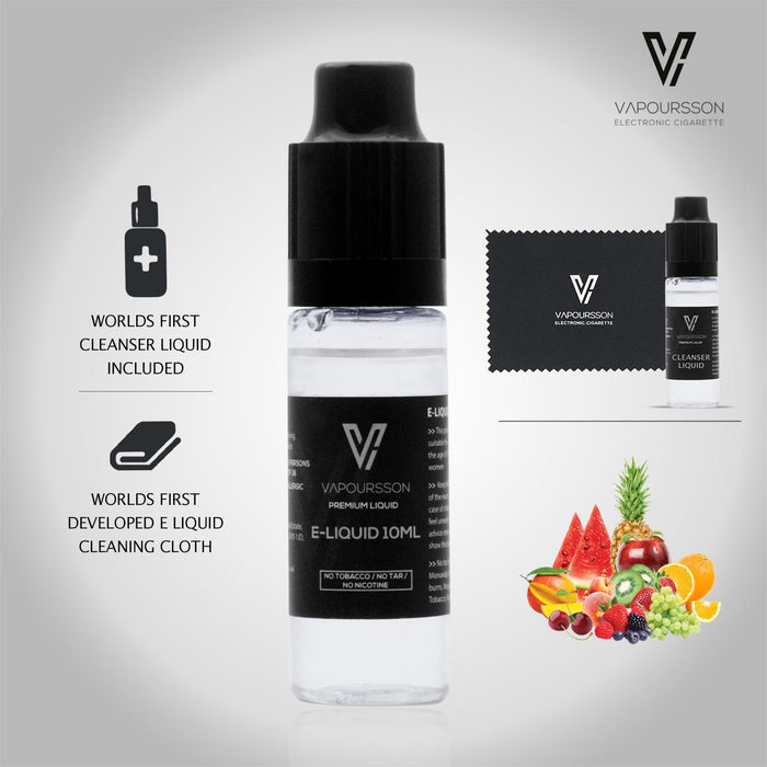 Vapoursson e-Liquid - Mixed Fruit Cleanser Pack 0mg 10ml Bottle x 10 Pack | Cigee