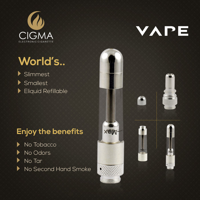 Cigma Clearomizer for Cigma Vape e-Cigarette - Extra - Chrome | Cigee