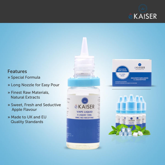 eKaiser e-Liquid - Mint-Menthol 0mg 10ml x 5 Pack | Cigee