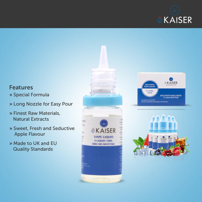 eKaiser e-Liquid - Fruit Mint 0mg 10ml Bottle x 5 Pack | Cigee
