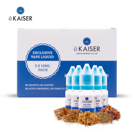 E-liquid,10ml,0mg,5 Pack,Tobacco Mix,ekaiser