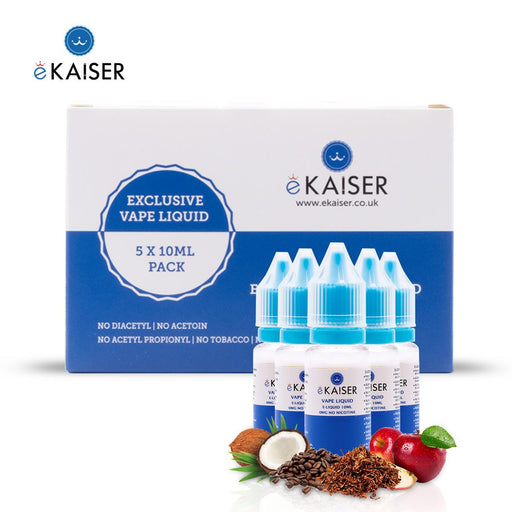 E-liquid,10ml,0mg,5 Pack,Tobacco and Coffee,ekaiser