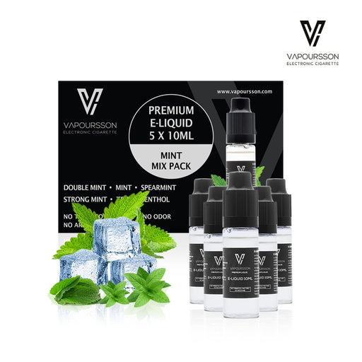 E-liquids,0mg,10ml,5 Pack,Vapoursson,Mint Mix