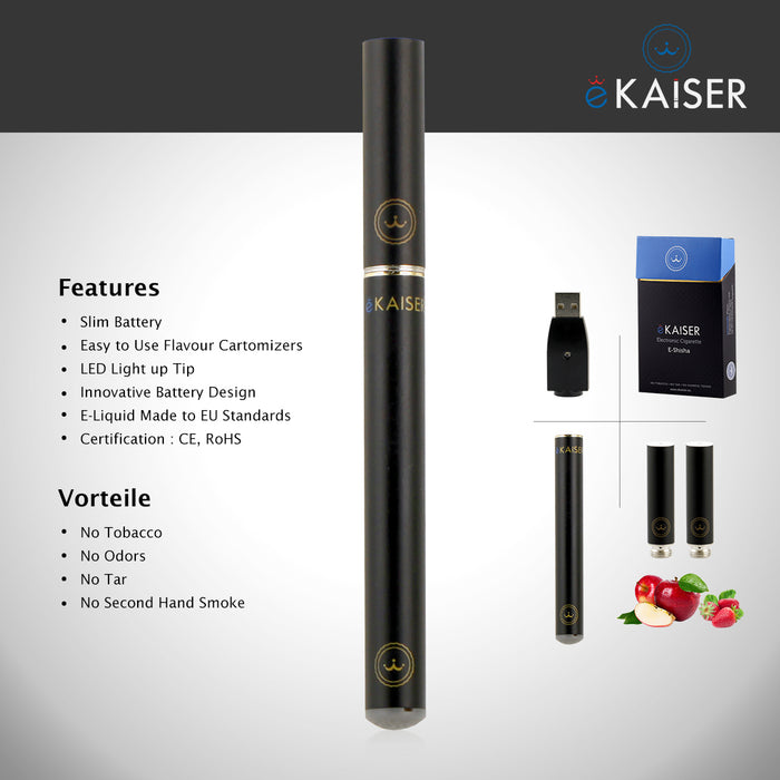 E Shisha Pen Starter Kit eKaiser Rechargeable Black Battery E Liquid Eshisha