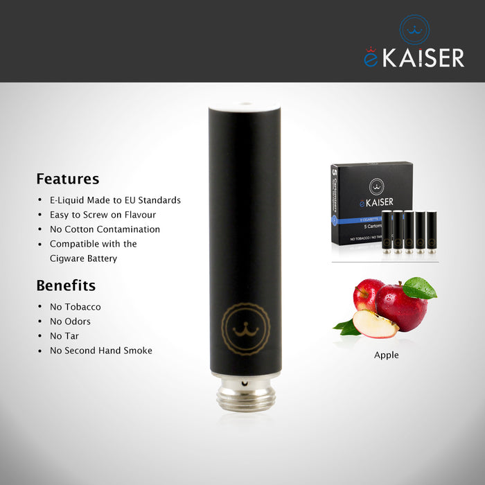 eKaiser e-Cigarette Black Cartomizer - Bubble Gum 0mg x 5 Pack | Cigee