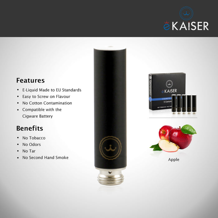 eKaiser e-Cigarette Black Cartomizer - Flavour Mix 0mg x 5 Pack | Cigee