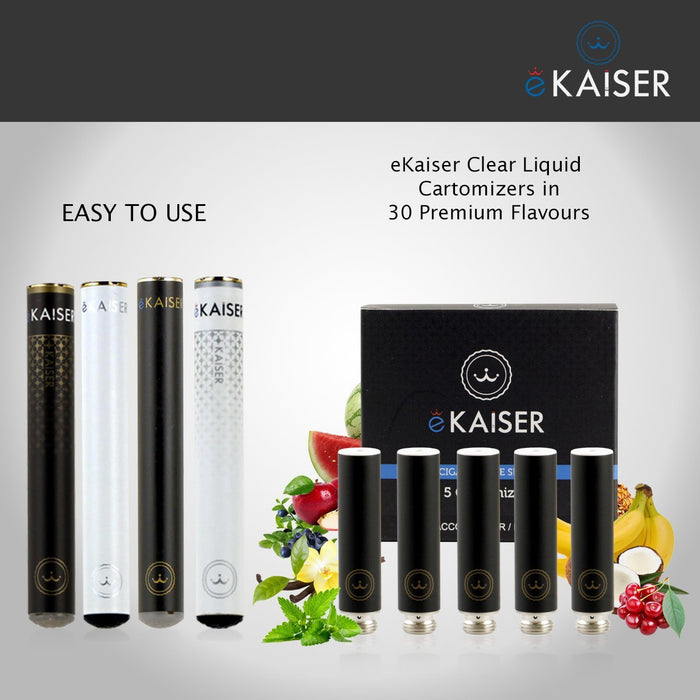 E shisha E Liquid 5 Pack Black Cartomizer Tobacco E Cigarette for eKaiser Rechargeable eShisha Cigarette