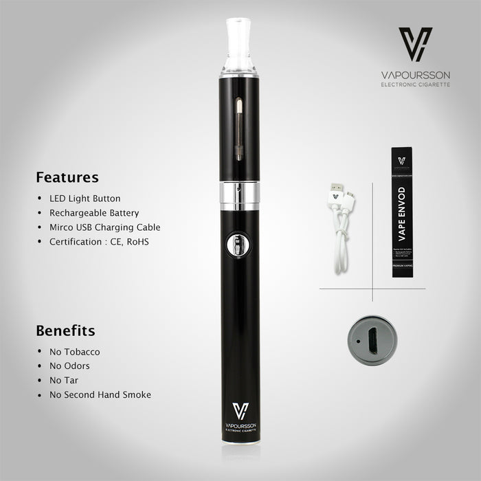 Vapoursson Vape Envod e-Cigarette - Refillable & Rechargeable Starter CIGEE.COM Vapoursson Vape Envod e-Cigarette - Refillable & Rechargeable Starter CIGEE.COM