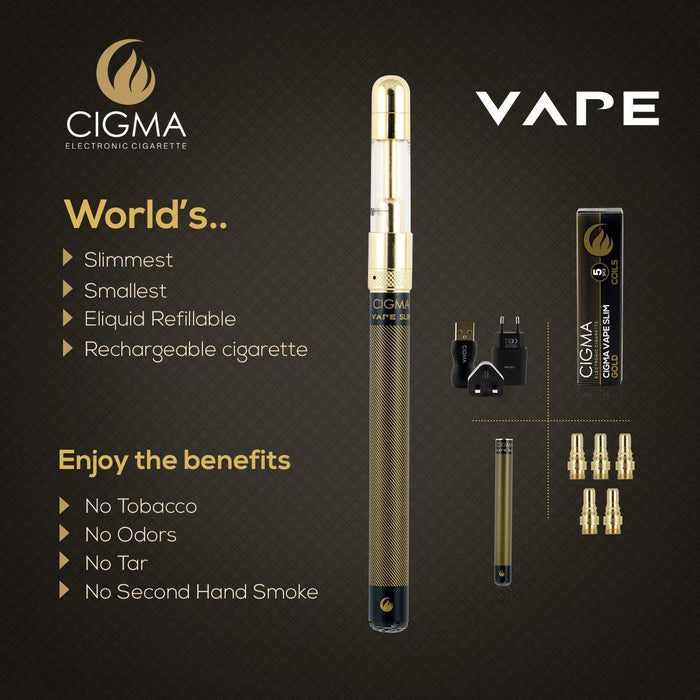 Cigma Coils for Cigma Vape e-Cigarette - Slim - Gold | Cigee