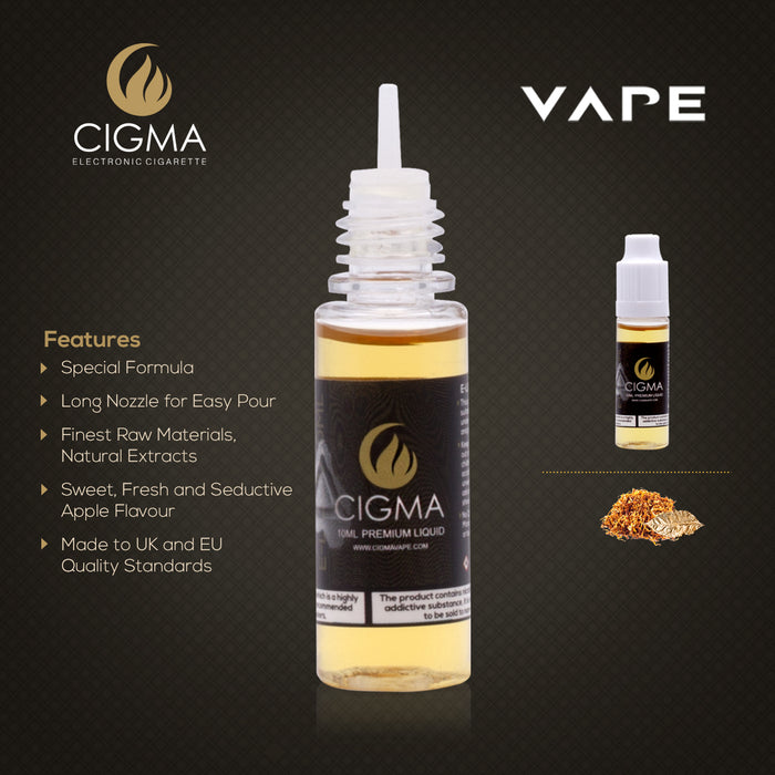 Cigma e-Liquid - Gold Tobacco 12mg 10ml Bottle | Cigee